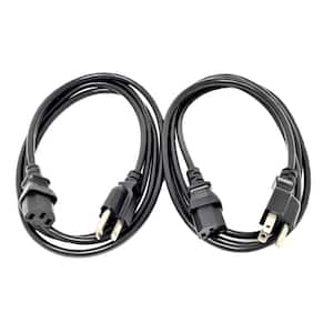 6 ft. NEMA 5-15P to C13 Universal AC Power Cord, UL Approved 18AWG/3 Conductors- Black (2 per Box)