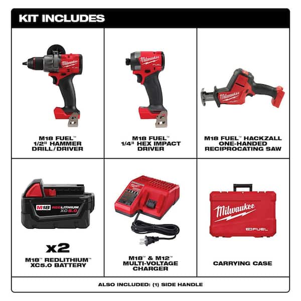 M18 FUEL 18-Volt Lithium-Ion Brushless Cordless Hammer Drill and Impact Driver Combo Kit (2-Tool) with HACKZALL