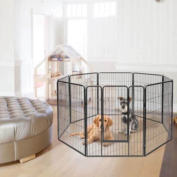 47 in. H 8 Metal Panel Heavy Duty Pet Playpen Dog Pens with Door