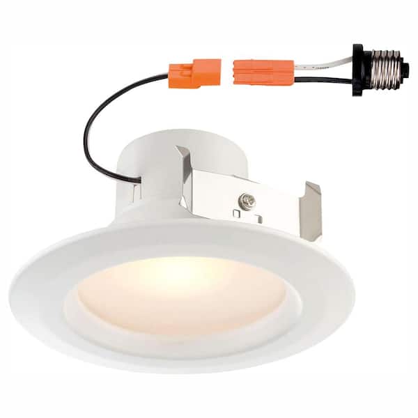 EnviroLite Standard Retrofit 4 in. White Recessed Trim Bright LED Ceiling Can Light with 92 CRI, 4000K (2-Pack)