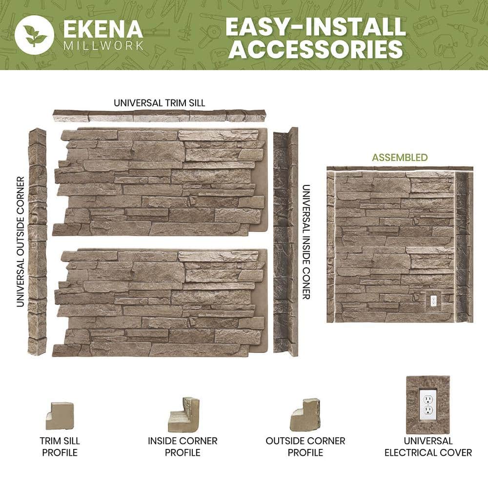 Alamo Aged Brick Faux Brick Panel, 46.875"W x 27"H