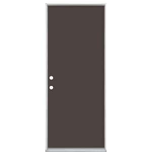 32 in. x 80 in. Flush Right-Hand Inswing Willow Wood Painted Steel Prehung Front Exterior Door No Brickmold