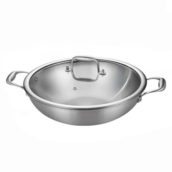 13 qt. Tri-Ply Stainless Steel Nonstick Saute Pan with Lid, Fast Even Heat, Oven Broiler Safe, 1-Pack