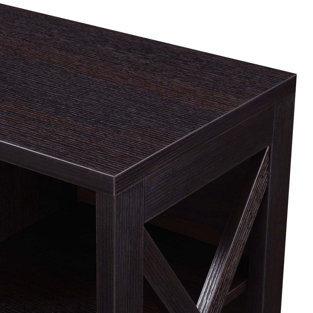 Espresso 48" TV Stand with Cabinet and Shelves