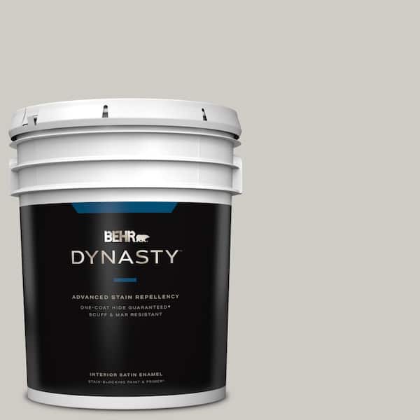 BEHR DYNASTY 5 gal. #PPU26-10 Chic Gray Satin Enamel Interior Stain-Blocking Paint and Primer