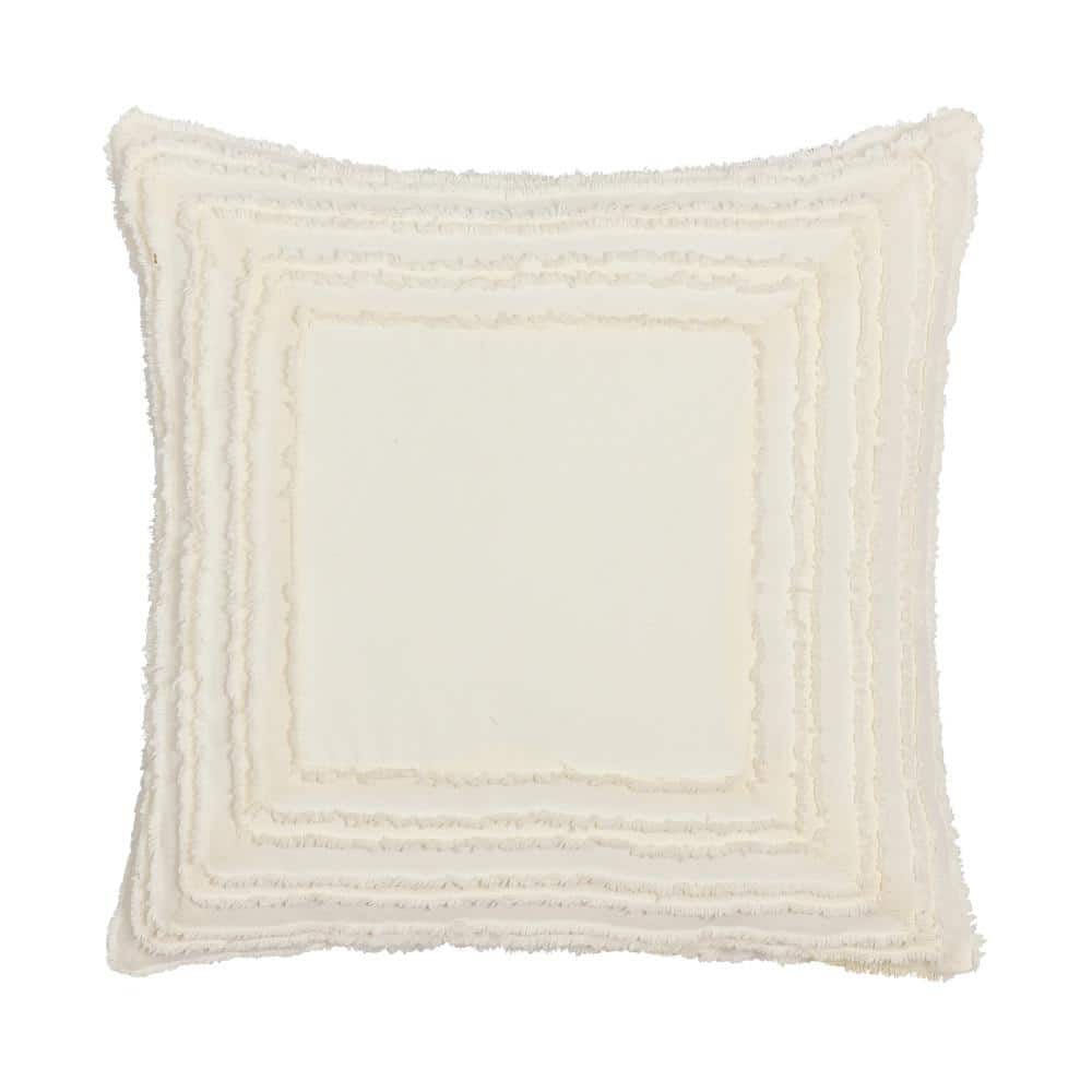 Lilith Cream Polyester 16 in. Square Decorative Throw Pillow 16 x 16 in.
