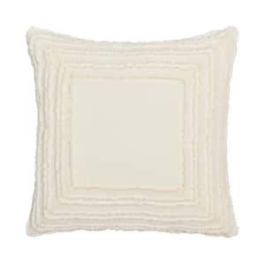 Lilith Cream Polyester 16 in. Square Decorative Throw Pillow 16 x 16 in.