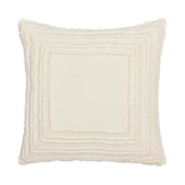 Unbranded Lilith Cream Polyester 16 in. Square Decorative Throw Pillow 16 x 16 in.