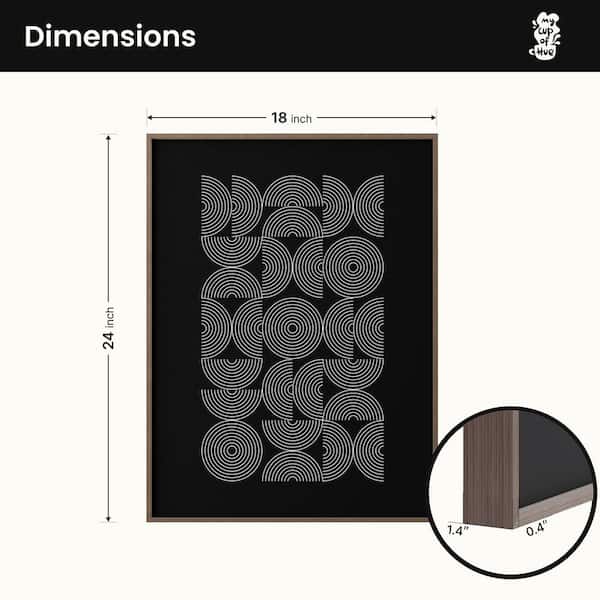 1 Piece Framed Black and White Abstract Canvas Wall Art Line Art Wall Decor Decorative Canvas Print 24 in. x 18 in.