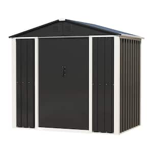 Outdoor Storage Shed 6.5 ft. W x 4 ft. D Metal Shed (26 sq. ft.) with Sliding Door, Black