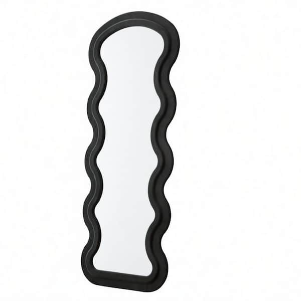 Black 24 in. W x 63 in. H Irregular Flannel Full Length Mirror