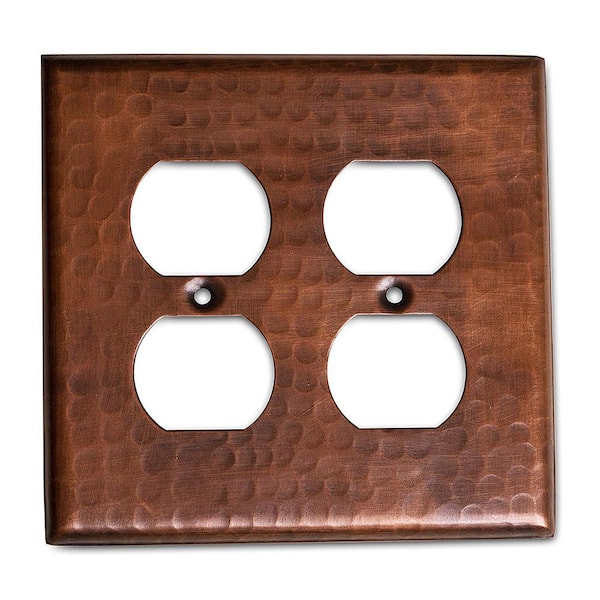 Monarch Abode Pure Copper Hand Hammered Double Duplex Wall Plate