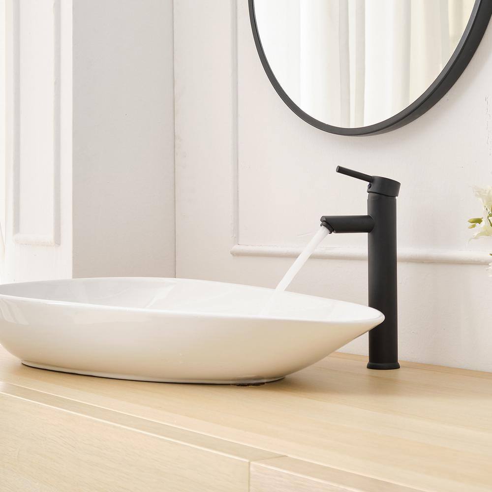 Matte Black Single Handle Vessel Sink Faucet