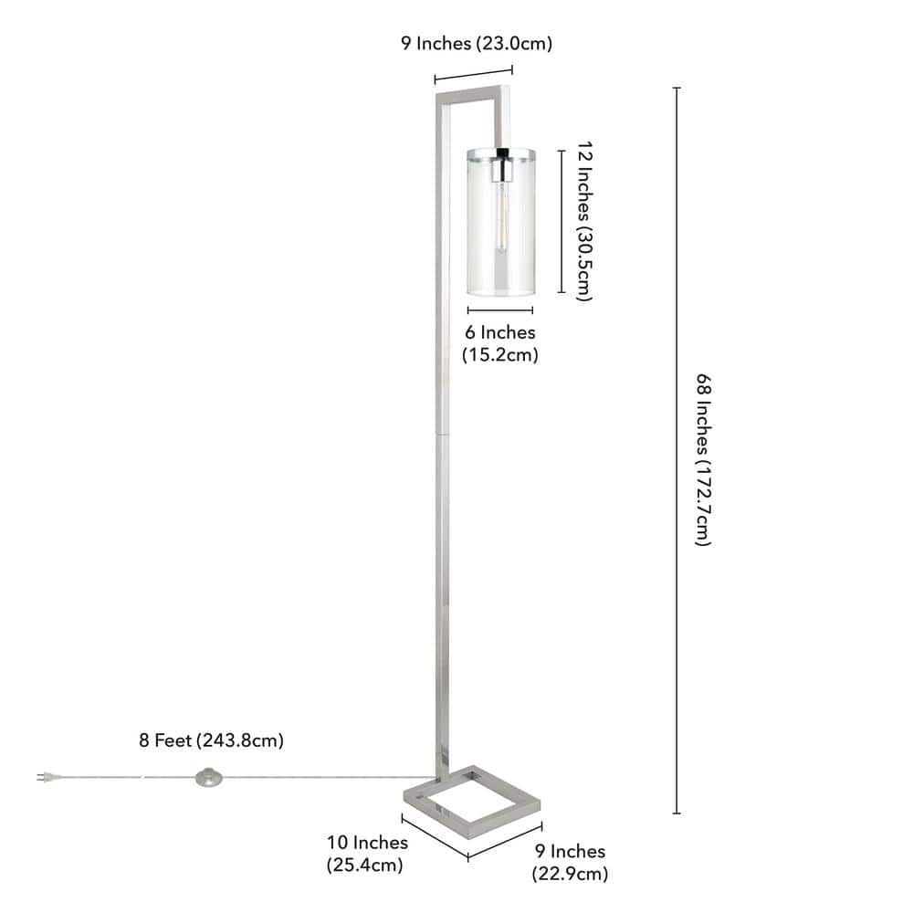 Arcadian Elegance 67" Silver Arc Floor Lamp with Clear Glass Shade