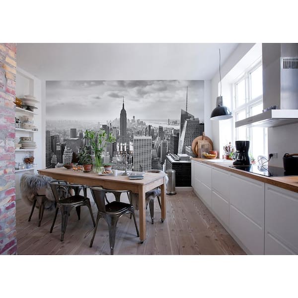Komar 145 in. x 100 in. NYC Black and White Wall Mural