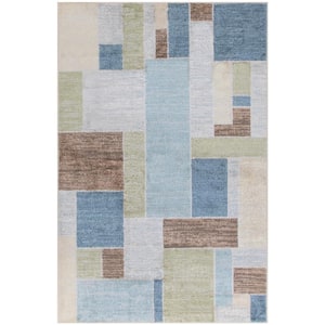 Astra Machine Washable doormat 2 ft. x 4 ft. Geometric Contemporary Area Rug