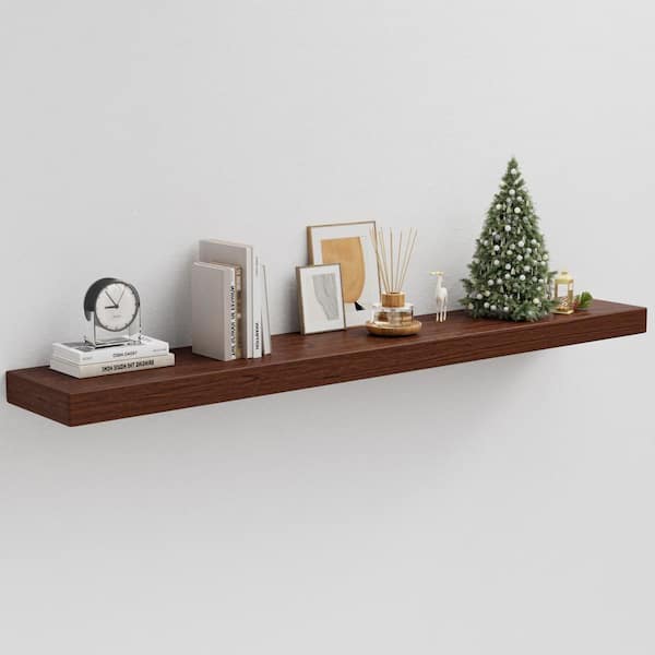 48 in. W x 2 in. H x 8 in. D MDF Rectangular Wall Shelf in Dark Walnut
