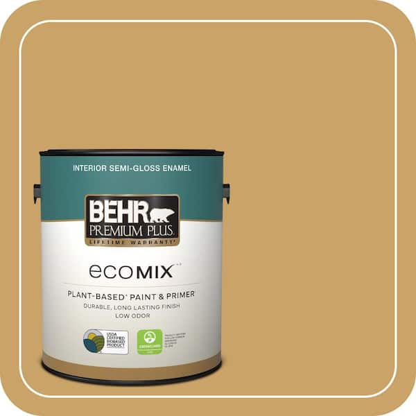 1 gal. #PPU6-17 Classic Gold Semi-Gloss Enamel EcoMix Plant-Based Interior Paint & Primer