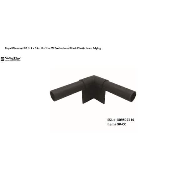 Valley View Industries Royal Diamond 60 ft. L x 5 in. H x 1 in. W Professional Black Plastic Lawn Edging Valley View Industries Royal Diamond 60 ft. L x 5 in. H x 1 in. W Professional Black Plastic Lawn Edging
