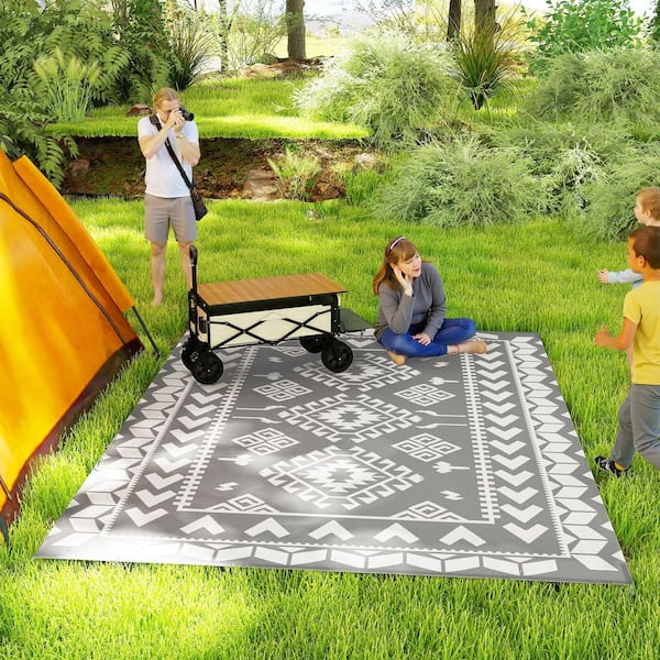 COZYLOOM Outdoor Rug 5x8 Ft Waterproof Reversible Mat For Patio Clearance Camping RV Plastic Straw Rug Outside Indoor Outdoor Area Rug Boho Print
