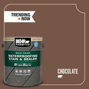 1 gal. #SC-129 Chocolate Solid Color Waterproofing Exterior Wood Stain and Sealer
