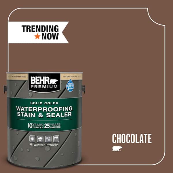 BEHR PREMIUM 1 gal. #SC-129 Chocolate Solid Color Waterproofing Exterior Wood Stain and Sealer