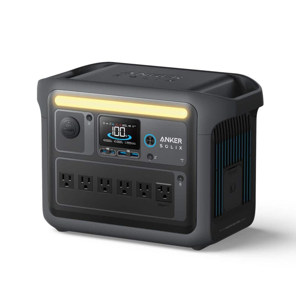 Anker 1,800-Watt Output/1,056Wh SOLIX C1000X Portable Power Station,Home  Backup/Outdoor/RV Push Button Start Battery Generator THD1024 - The Home ...