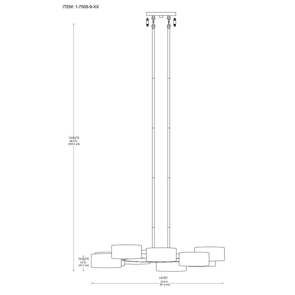 Noble Brass and Crystal 9-Light LED Chandelier