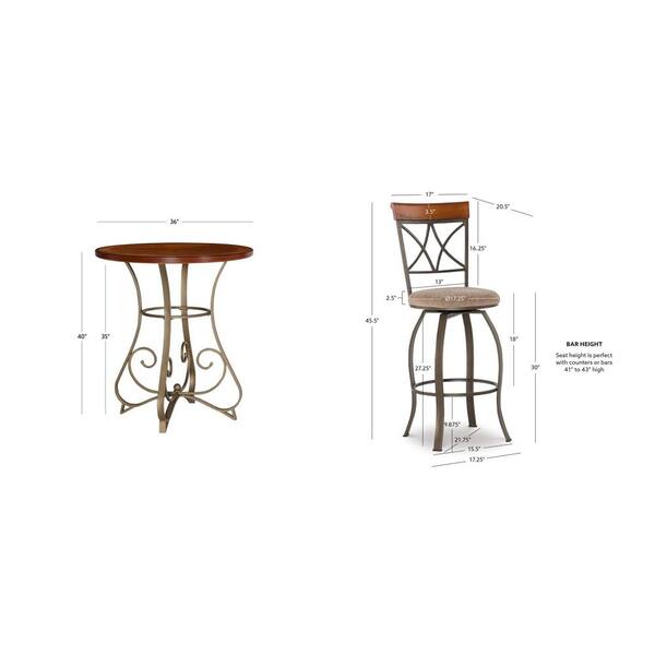 Cherry Wood Hamilton Pub Table Powell Company Masson Swivel