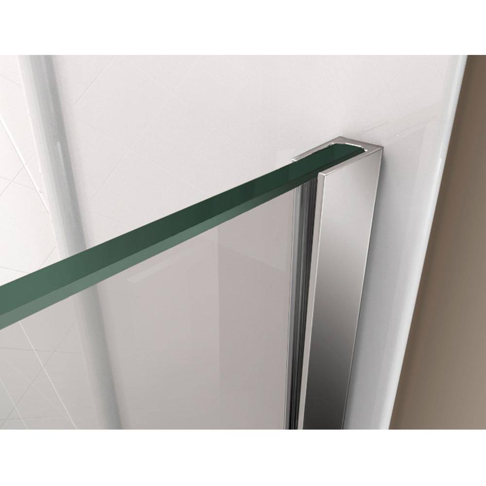 Prism Plus 42" Frameless Neo-Angle Shower Enclosure with Clear Glass and Black Base