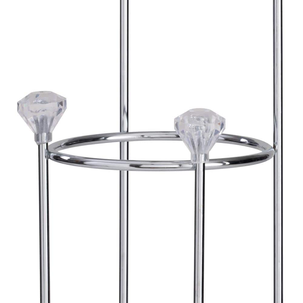 Chrome Crystal Design Freestanding Toilet Paper Holder with Storage