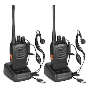 5 Mile Range Waterproof 2-Way Radio Walkie Talkies 2-Way Radio UHF 16CH 400-47 0MHZ Long Range Black Color (2-Pack)