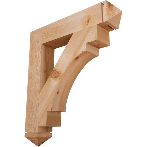 Ekena Millwork 6 in. x 38 in. x 34 in. Western Red Cedar Merced Arts and Crafts Rough Sawn