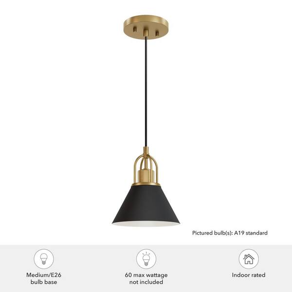 Hunter Carrington Isle 60-Watt 1-Light Matte Black Mini
