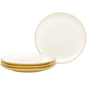 Colorwave Mustard 8.25 in. (Yellow) Stoneware Coupe Salad Plates, (Set of 4)
