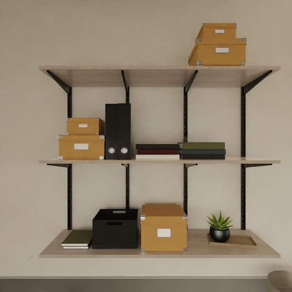 Everbilt 48 in. W x 12 in. D Driftwood Laminate Solid Wall Shelf