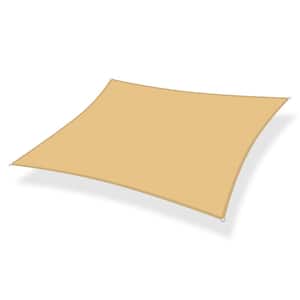7 ft. x 13 ft. 185 GSM Sand Rectangle UV Block Sun Shade Sail for Yard and Swimming Pool etc.