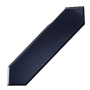 Blue Diamond Graphite Blue Beveled Picket 12 in. x 3 in. Glass Mirror Wall Tile (11.76 sq. ft./Case)