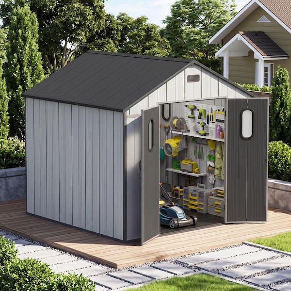 domi outdoor living 8 ft. W x 8 ft. D Resin Outdoor Storage Shed