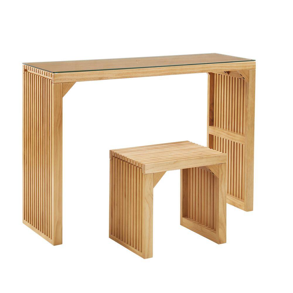 Wood Dining Outdoor Bistro Set with Tempered Glass for Patio, Terrace price history on PriceWatchPro