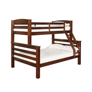 Sanders Espresso Wood Twin Over Full Bunk Bed with Heavy Duty Slats