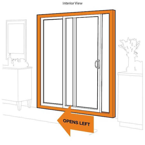Andersen - 70-1/2 in. x 79-1/2 in. 200 Series White Left-Hand Perma-Shield Gliding Patio Door with White Int, Blinds and White Hdw