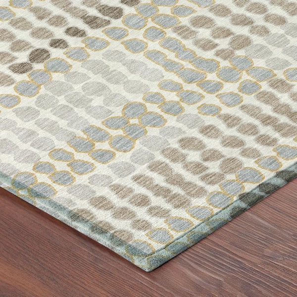 Chantille Machine Washable Indoor/Outdoor Abstract ACN2763 Ivory 9 ft. x 12 ft. Area Rug