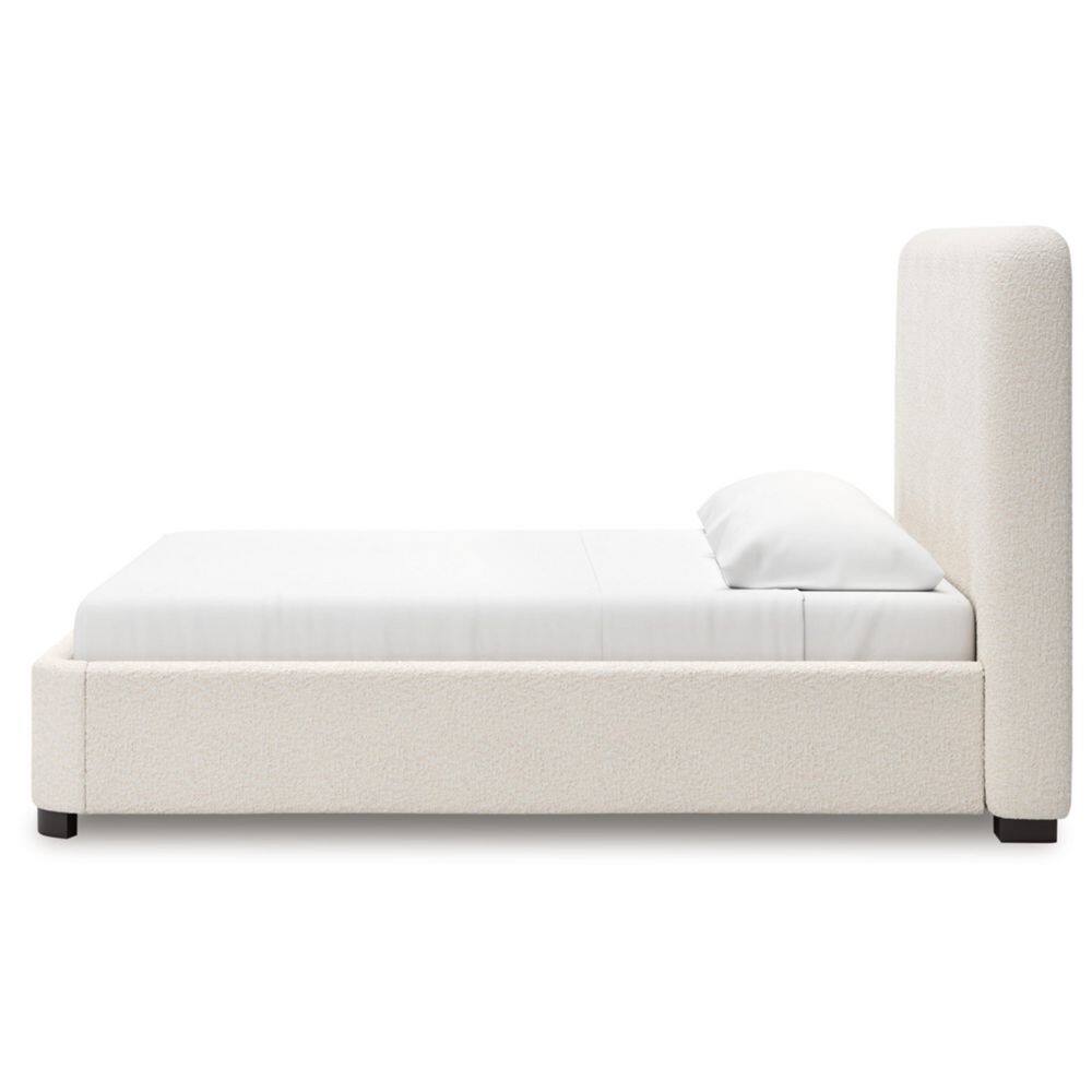 Brandinlane Beige Wood Frame King Panel Bed with Upholstered Design - thumbnail 3