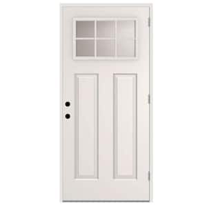 36 in. x 80 in. Element 6 Lite Left-Hand Outswing White Primed Steel Prehung Front Door with 4-9/16 in. Frame 36 in. x 80 in. Element 6 Lite Left-Hand Outswing White Primed Steel Prehung Front Door with 4-9/16 in. Frame