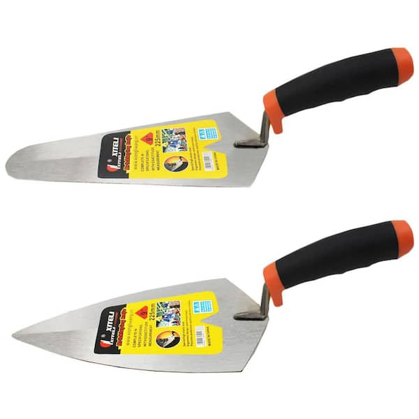 NVNOO 13.46 in. Masonry Hand Tool Set with Soft Grip Handle, Margin Pointing Trowel for Bricklaying (2-Pack)