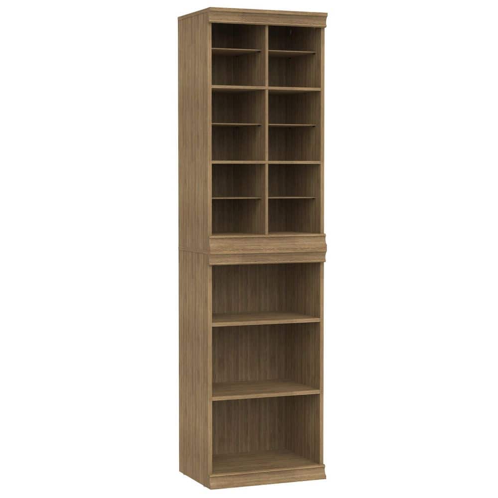 Modular Storage 21.38 in. W Sand Tower System 15-Shelf Wood Closet System