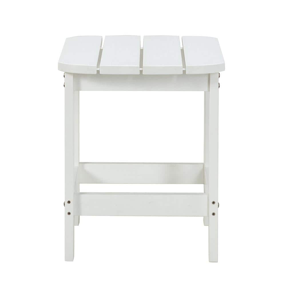 White Rectangle Plastic Outdoor Side Table