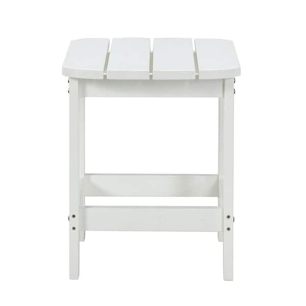 Unbranded White Rectangle Plastic Outdoor Side Table