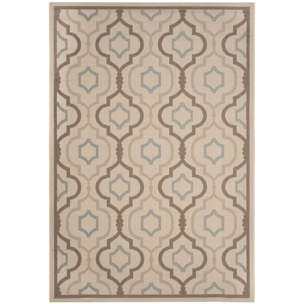 Courtyard Geometric Trellis Beige 5'3" x 7'7" Indoor/Outdoor Rug